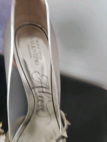 Valentino Rockstud Alcove Gold Mesh & Leather Pumps Pointed Toe Size 39.5 TP01 - Picture 5 of 11