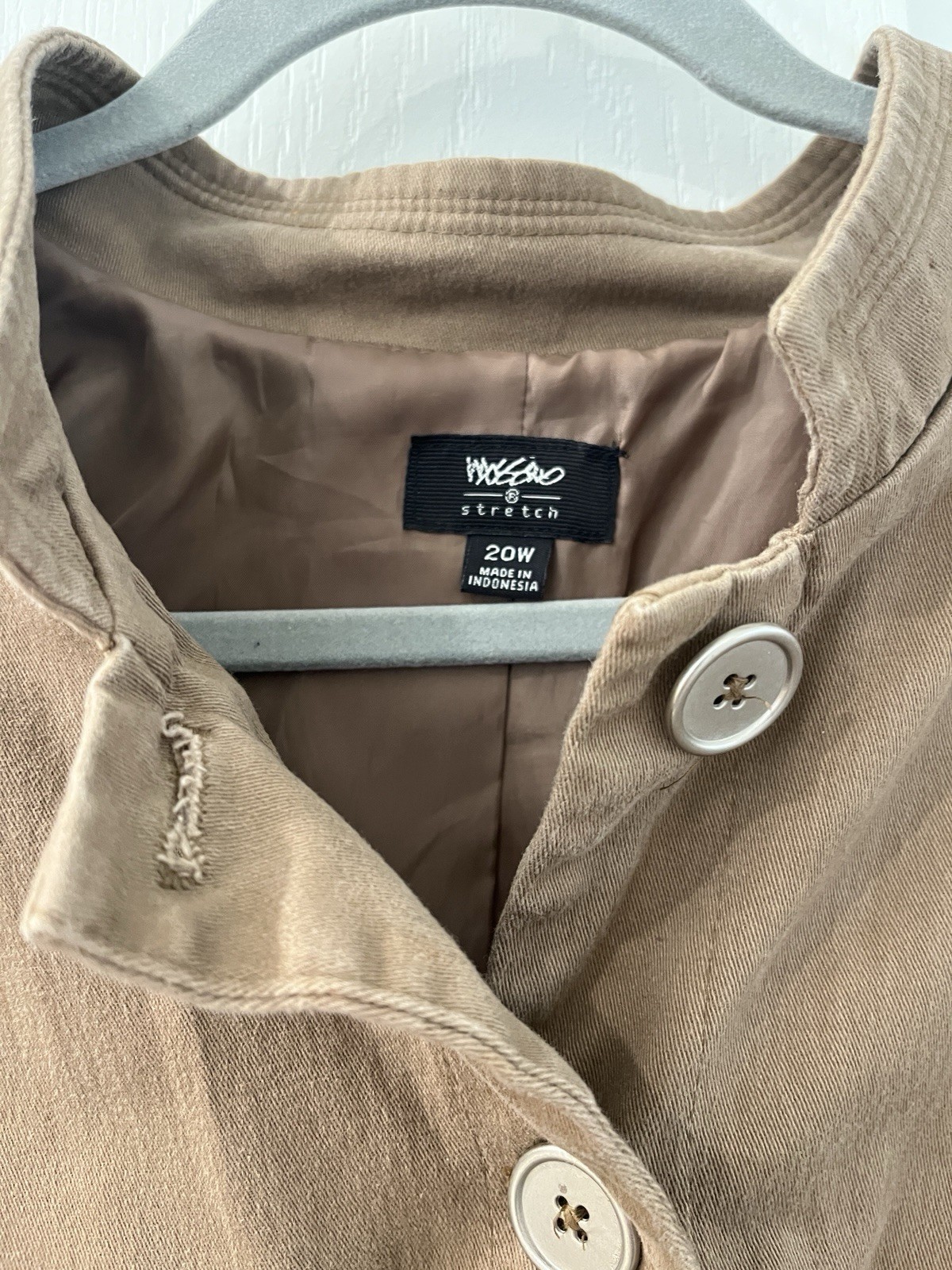 Mossimo Beige Button Front Collared Utility Jacke… - image 3