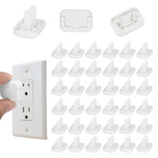 50 Pack Outlet Covers Proofing Safety Plug Covers for 2-Prong Square Cute White 