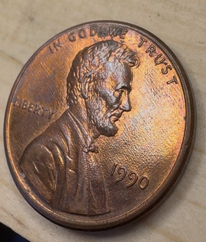 Lincoln Memorial 1990 P cent Business strike BN Copper Circulated Small Cent