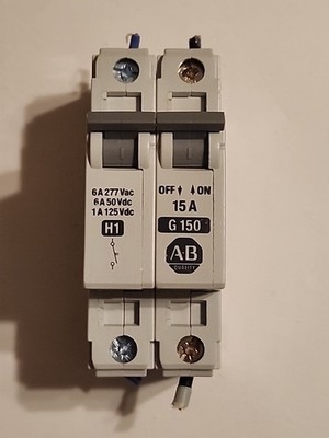 Allen Bradley 1492-CB1-G150 15 Amp Breaker with 1492-ACB-H1 - Free Shipping 