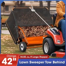 42'' Lawn Sweeper Tow Behind Pull Behind Leaf Sweeper for Lawn Leaf Collector
