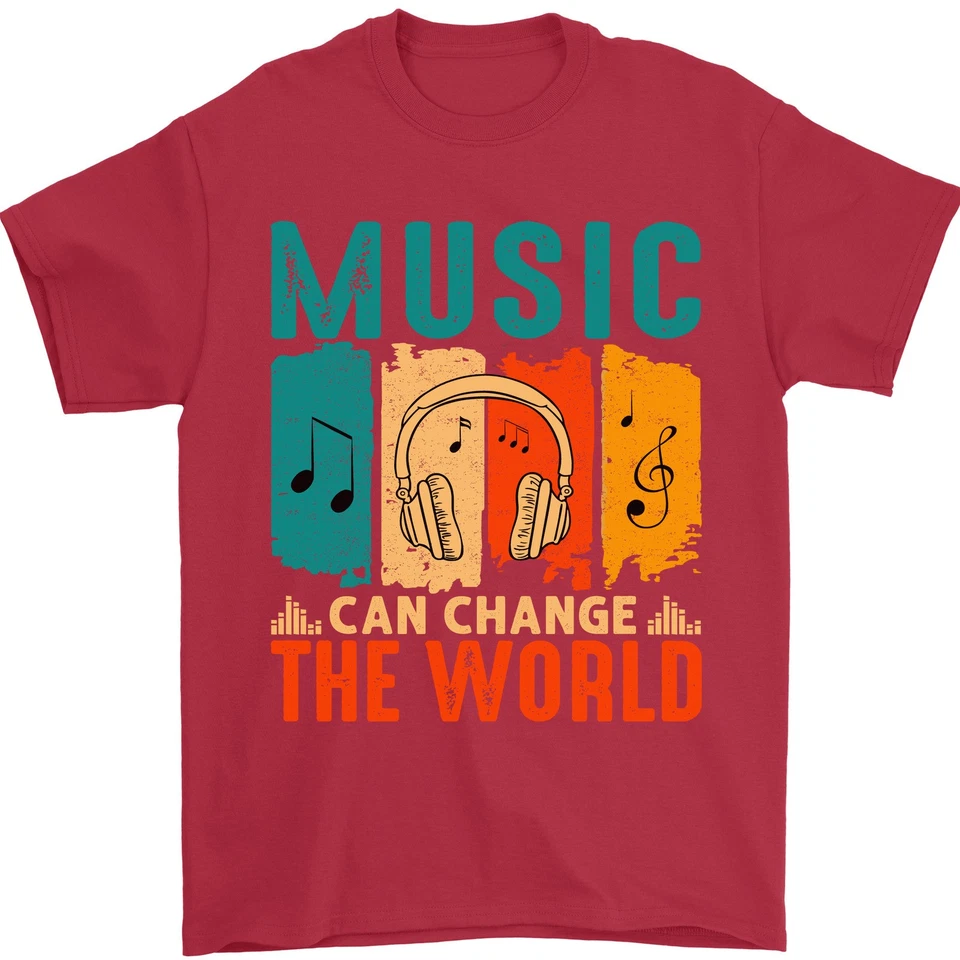 La Musique Peut Changer Le Monde T-Shirt Pour Hommes 100% Coton - Photo 4/4