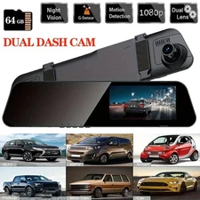HD Dash Cam 1080p Car Dual Lens Front/Rear/Inside Video Recorder Camera G-sensor