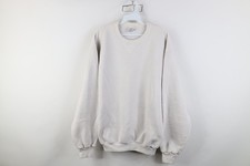 Vtg 90s Russell Athletic Mens Medium Distressed Blank Crewneck Sweatshirt White