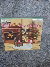 FG Square Christmas Village Tree with Swing 289-1205 LED Lighted Open Box New