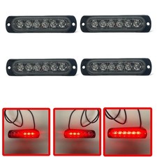 4x Red LED Strobe Lights Flashing Beacon 12V-24V Recovery Truck Van Warning