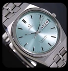 VINTAGE OMEGA SEAMASTER QUARTZ SKY BLUE DIAL DAY&DATE WATCH