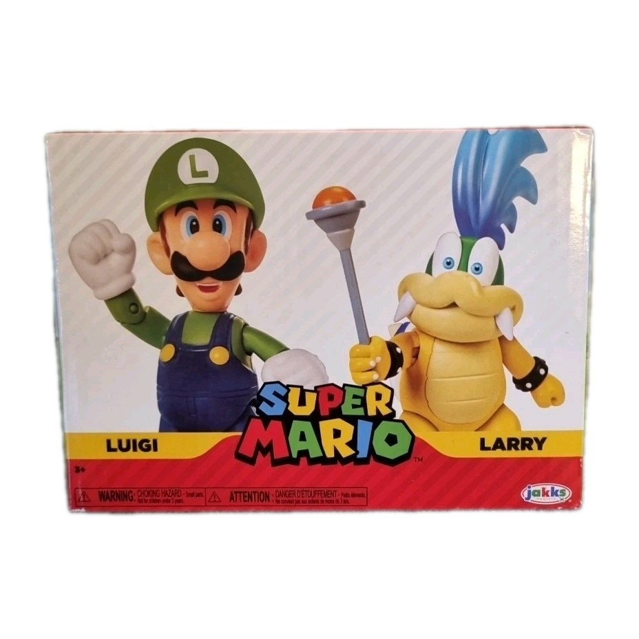 SUPER MARIO BROS ▪︎ 4"" ▪︎ Luigi Vs Larry Koopa Articulated Action Figures
