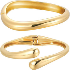 Bracciali D'Oro per Le Donne, 3PCS Bracciali D'Oro Con Cerniera Aperta per Le Do