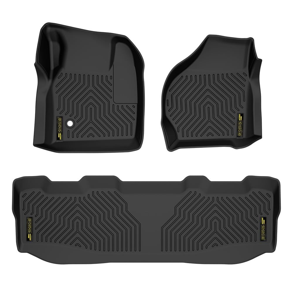 Heavy Duty 3-Piece All Weather TPE Floor Mats Cargo Liners for F250 F350 CrewCab