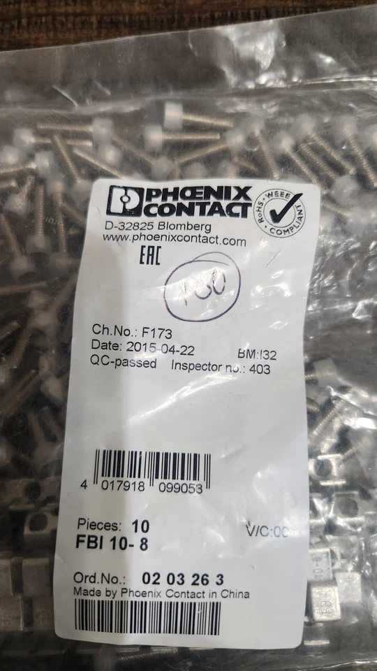 NEW PHOENIX CONTACT FBI 10-8 Fixed Bridge Jumper 10-Position (Ord. No. 0203263) - Image 2 of 4