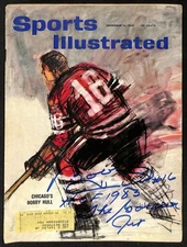 Bobby Hull HOF Signed/Inscr 1960 Sports Illustrated Magazine Black Hawks JSA1141