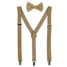 CTM Glitter Gold Bow Tie and Suspender Set