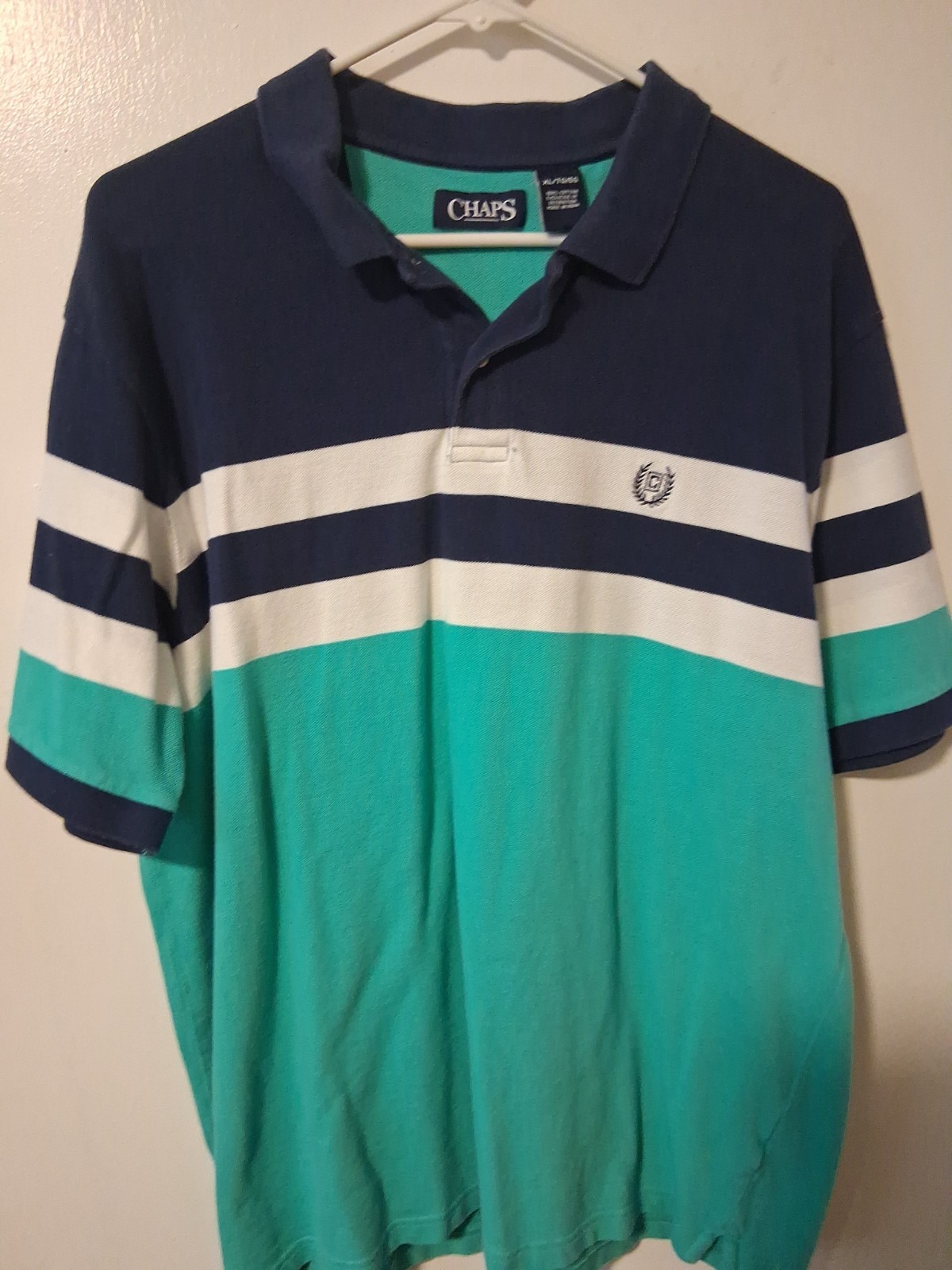 Chaps Ralph Lauren Men's Striped Polo Shirt Size XL Crest Logo