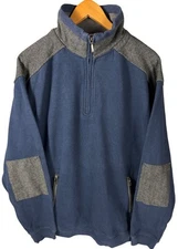 Kinloch Anderson Wool Blend Elbow Patch 1/4 Zip Long Sleeve Sweatshirt Mens 2XL