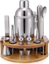 Set Cocktail Shaker Con Supporto, Kit Barman Professionale Da 750 Ml Da 12 Pezzi