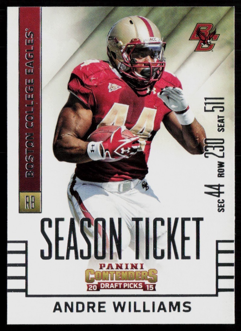 ANDRE WILLIAMS 2015 PANINI CONTENDERS DRAFT PICKS BOSTON COLLEGE EAGLES #9