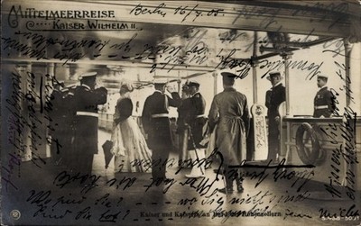 Ak Kaiser Wilhelm II. und Kaiserin Auguste an Bord der SMY... - 11543935