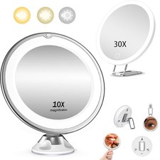 Magnifying Mirror With LED Lights Make Up Shaving Illuminated Cosmetic UK