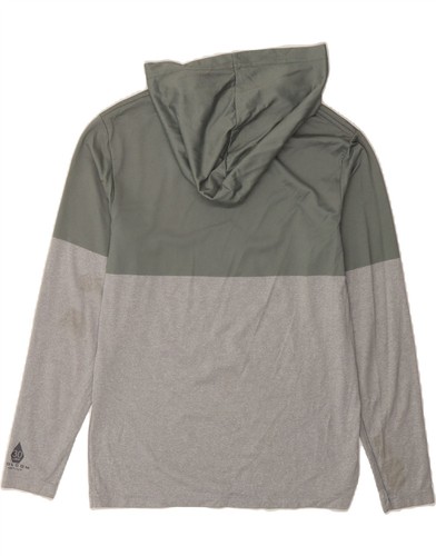 VOLCOM Mens Hooded Graphic Top Long Sleeve XS Grey Colourblock Nylon DE25 - Picture 2 of 6