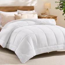 Comforters Queen Size Duvet Insert White, All Season Quilted Bed Comforter, Box