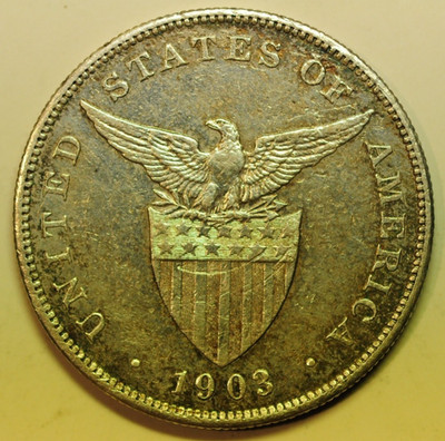 mw31540   Philippines - US Administration Silver Peso 1903  KM#168