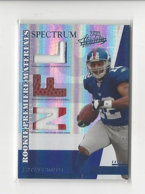 2007 Absolute Rookie Premiere Spectrum Prime Steve Smith JERSEY BALL Giants /100