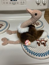 Ty Beanie Babies Buddy Stretch the Ostrich 16” standing 10” sitting with tags