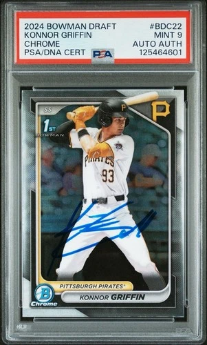 2024 1st Bowman Chrome Signed Konnor Griffin RC Pirates Auto Autographed ~ PSA 9