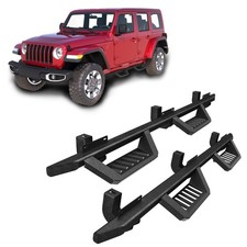 4 Door Black Side Steps Running Boards Carbon Steel Nerf Bars