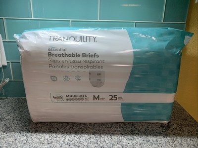 Tranquility Essential Breathable Adult Briefs Sz M 25 Ct  USA Pull-Ups Diaper ￼
