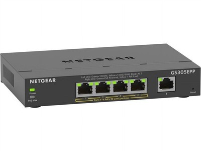 Netgear GS305EPP-100NAS 5 Port GB HP PoE Smart Plus Smart Managed Switch