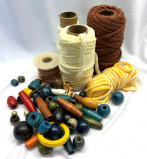 Lot of Misc. Macrame Cords and Beads