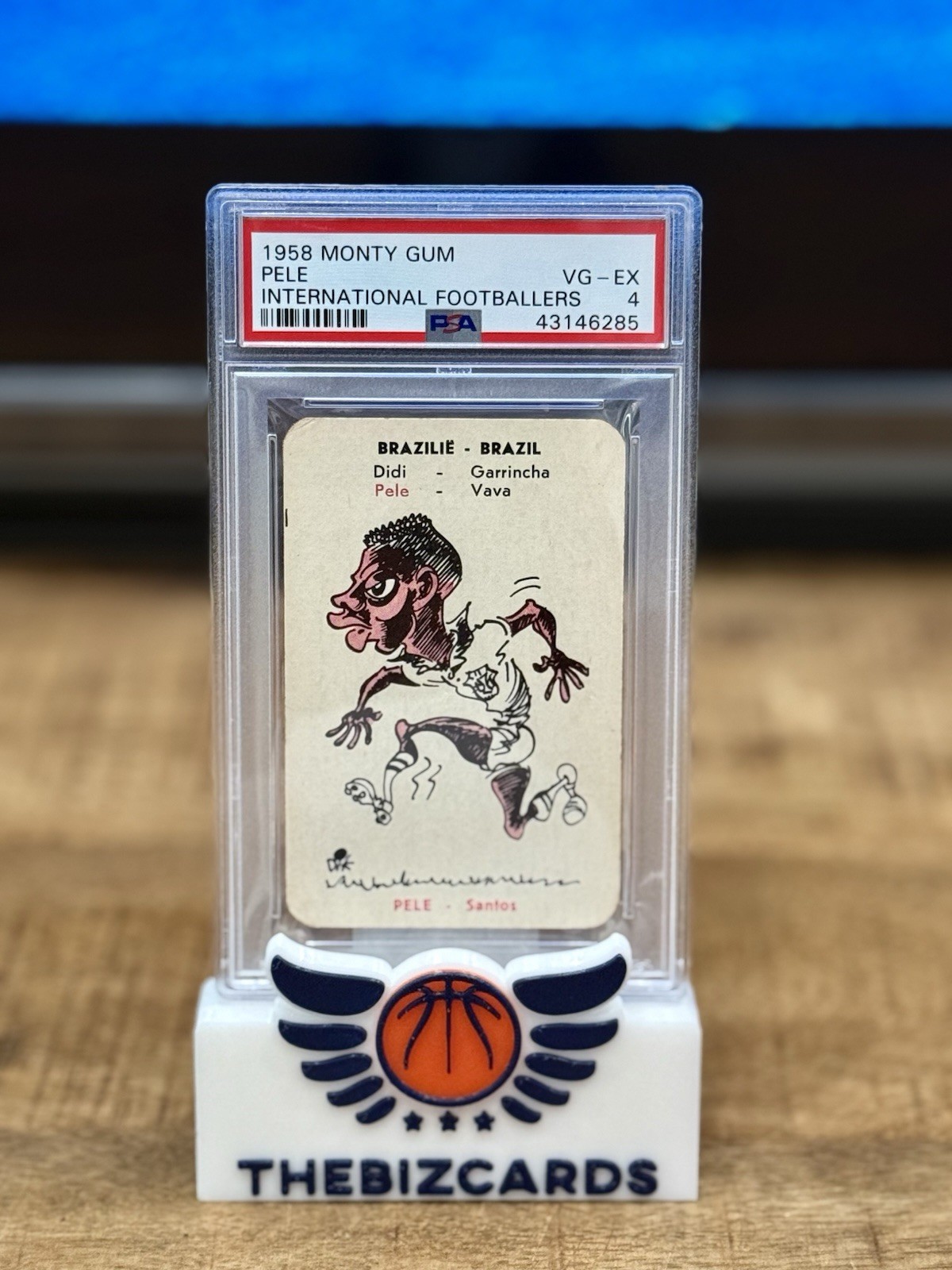 1958 MONTY GUM INT'L FOOTBALLERS PELE RC GREENBACK PSA 4 VG-EX