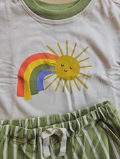 NWT HANNA ANDERSSON RELAXED FIT GREEN SUNSHINE RAINBOWS TEE SHORTS SET 85 2T 48