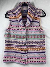 Vintage 90s Chaps Sweater Vest Womens Medium Fair Isle BOHO Southwestern 36  