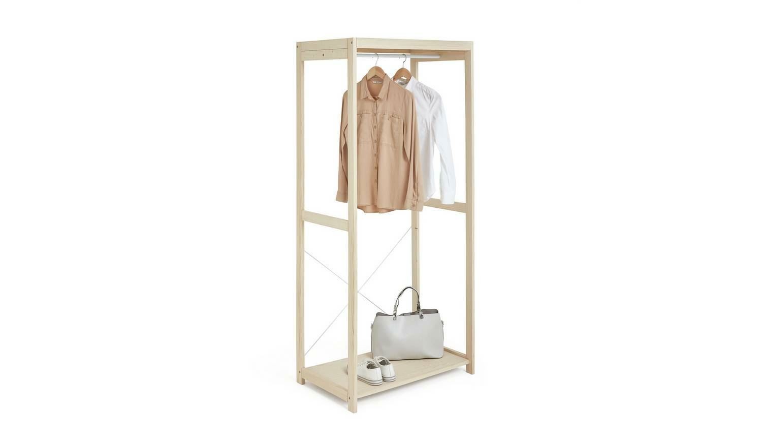 Flicka Open Single Rail Wardrobe - Pine