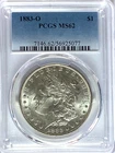 1883 O $1 Morgan Silver Dollar US PCGS MS62 Uncirculated New Orleans