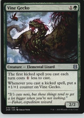 Vine Gecko 219 Uncommon Zendikar Rising Magic: The Gathering Near Mint