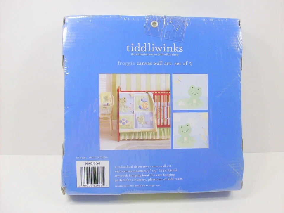 Arte de pared en lienzo rana tiddliwinks - 2 piezas - NUEVO en paquete Foto 2 de 2
