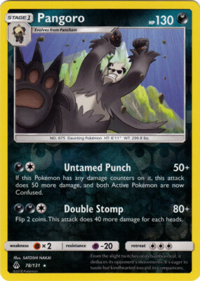 pangoro pokemon card Pokemon X & Y Furious Fists Rare Pangoro #68