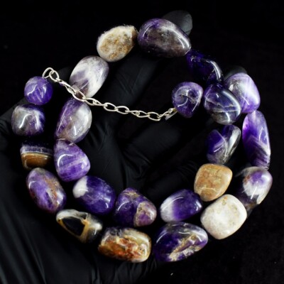 Superb Pattern Purple Amethyst Huge Size 762.00 Cts Beaded Necklace VK 24 E671
