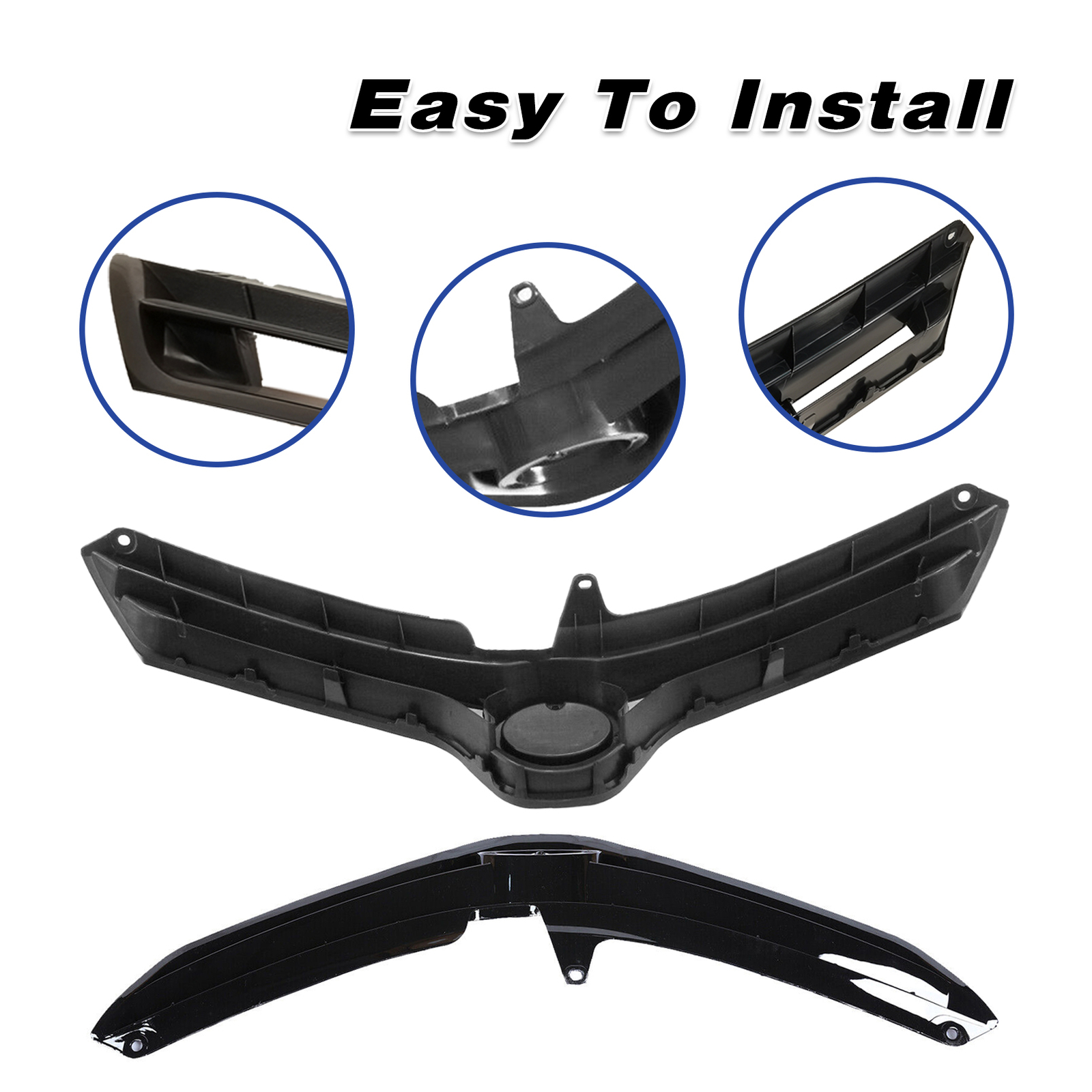 For 2014-2016 Corolla L LE Front Bumper Cover & Upper Lower Grille & Fog Lights