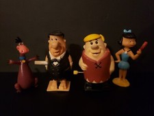 FLINTSTONES WIND-UP FRED BARNEY WITH BETTY FIGURE RARE DINO SET HANNA-BARBERA