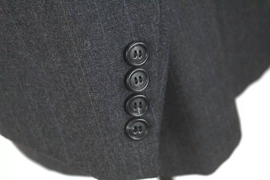 mens charcoal pinstripe Vintage 80s Cricketeer 2pc Pant Suit all season 40 R - Image 4 of 4