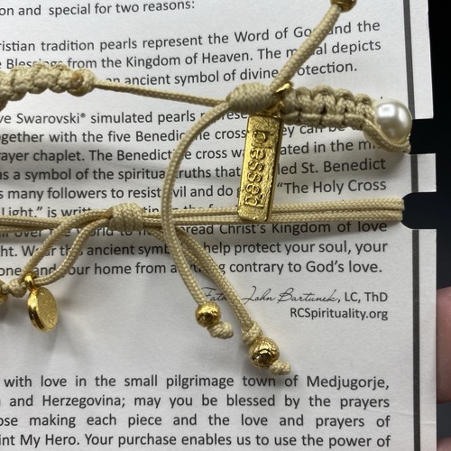 My Saint My Hero Divine Blessing Simulated Pearl 2 Bracelet Set Swarovski - Picture 6 of 15