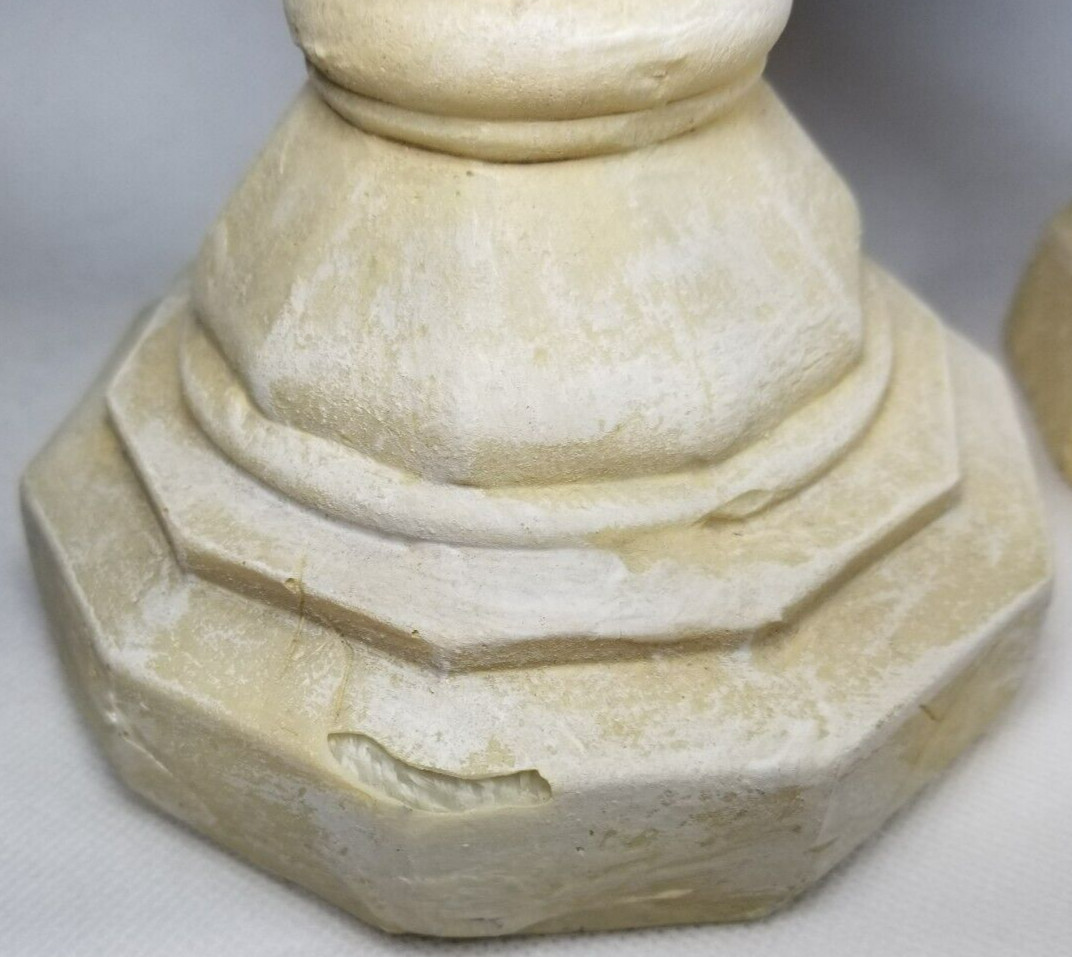 Fine Pair of Large 12" Composite Pineapple Shaped Candlestick Candle Holders