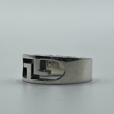 Gucci Silver Interlocking GG Cutout Ring SIZE IT 9/ US 4.5