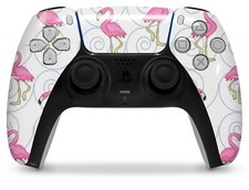 Skin Sony PS5 Controller Flamingos on White